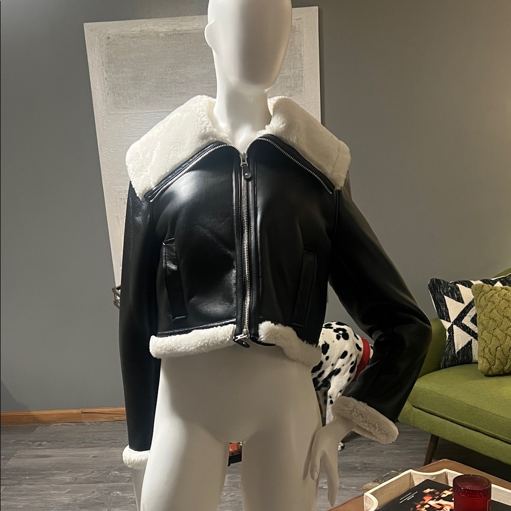 Jason Wu Black and White Leather Jacket